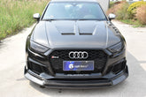 Audi RS3 8V.5 2018 2019 2020 with Aftermarket Parts - V2 Front Lip Carbon Fiber / FRP from SPECTER PLUS